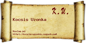 Kocsis Uzonka névjegykártya